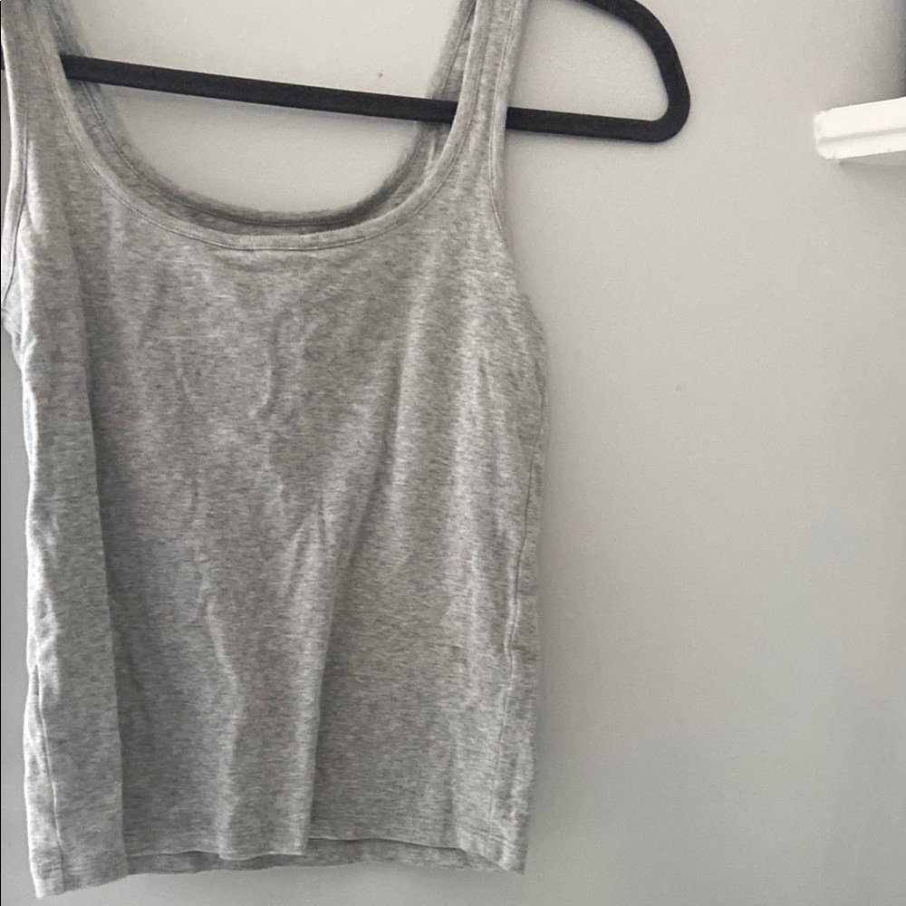 J. Crew Gray Fitted Crop Tank Top